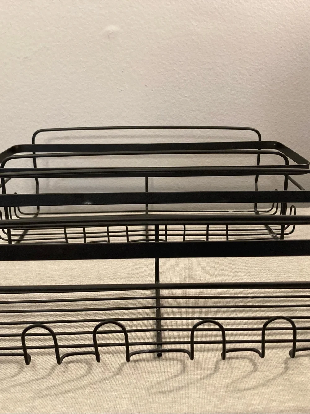 Matched Set of 2 Black Metal Decorative Wire Baskets